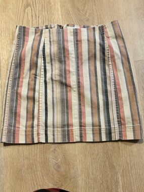 Altar'd State Striped Mini Skirt in Cream, Pink, Tan, Blue, Gray